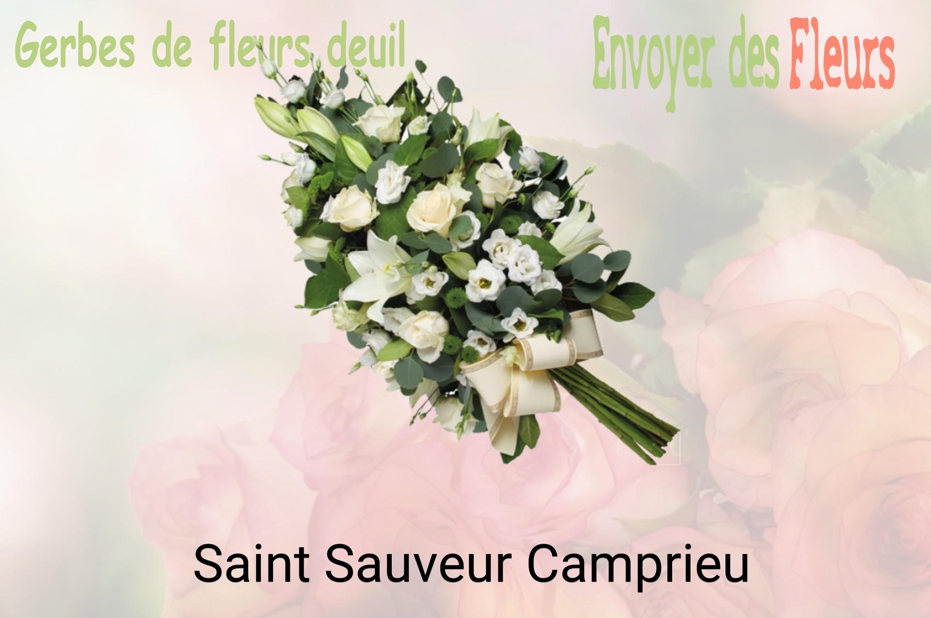 Gerbe de fleurs de deuil livrée à Saint-Sauveur-Camprieu